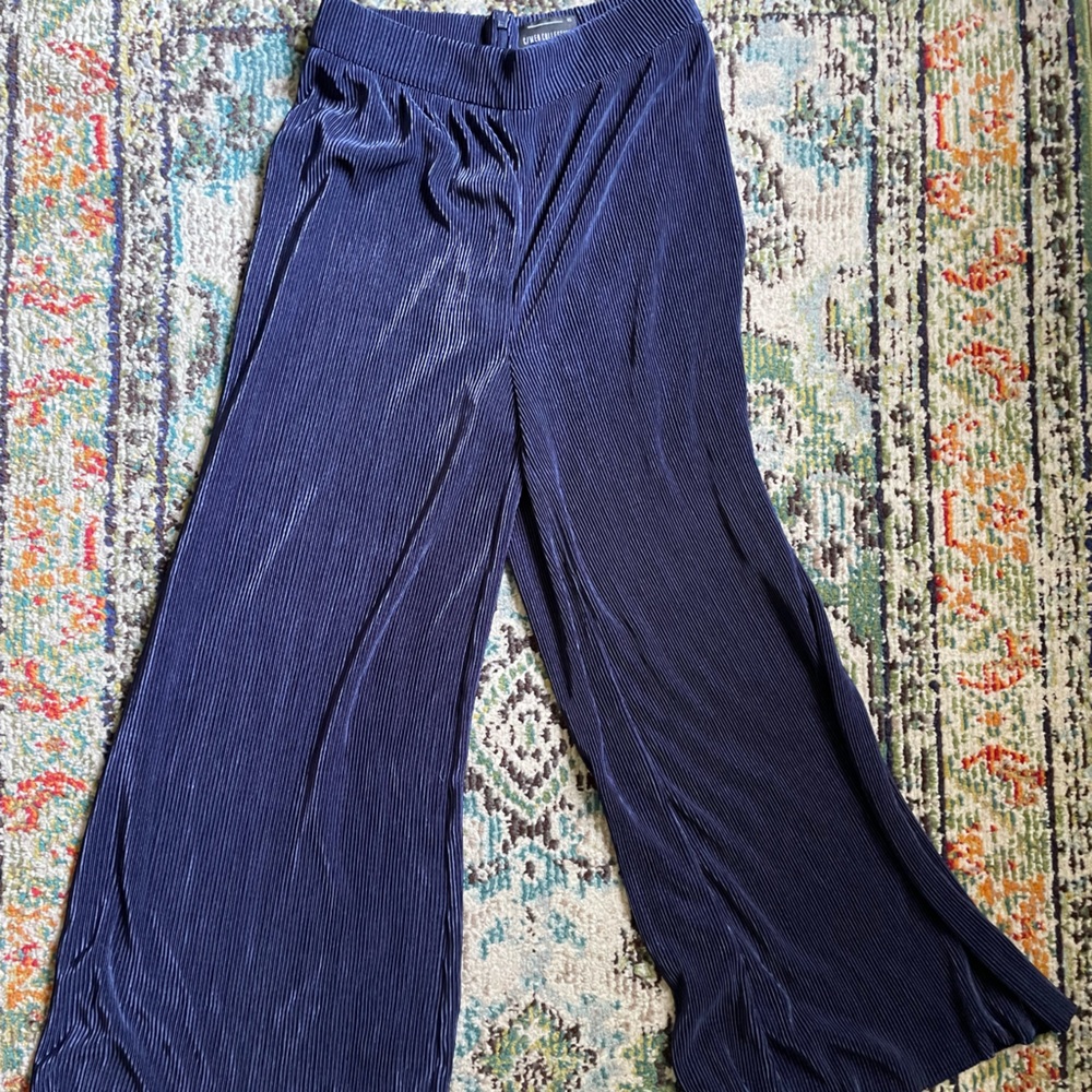 Navy blue c/meo collective xs ribbed wide legs trousers